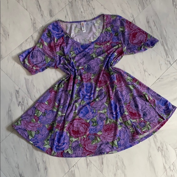 LLR Purple Floral Flowy T-shirt - Picture 1 of 3